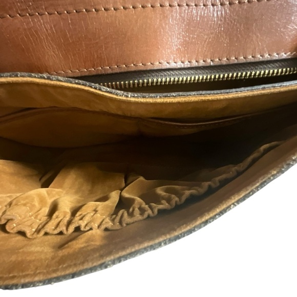 Patricia Nash English Garden Floral Map London Brown Leather Saddle Bag - Picture 10 of 16